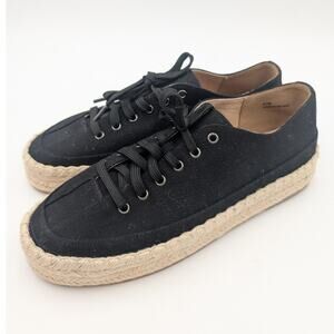 Linea Paolo Sanny Espadrille Sneaker Shoes Women's Black Size US8.5M